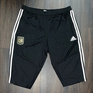 Adidas MLS Los Angeles Football Club Black with White Stripes 3/4 Pant, Sz: XL